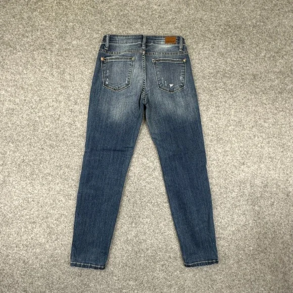 Judy Blue Relaxed Fit Jeans Womens Size 7/28 Medium Wash Distressed - Picture 4 of 11
